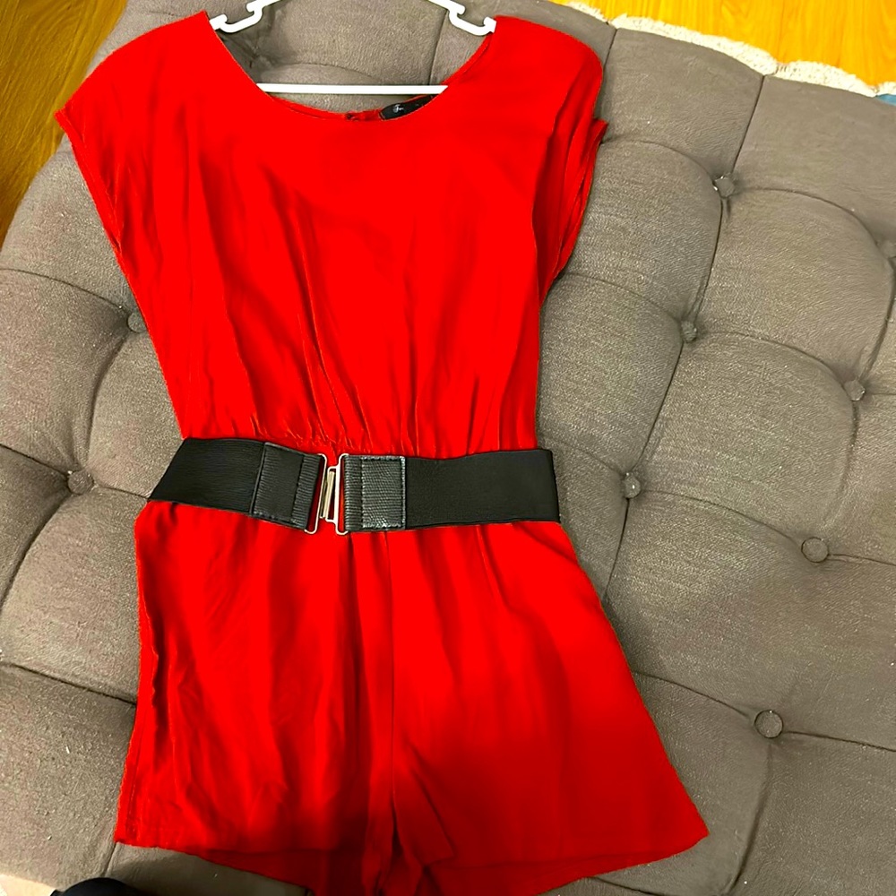 Red summer romper